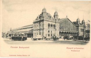 Budapest VI. Nyugati pályaudvar, vasútállomás, villamos. Kiadja Grassmann (Rb)