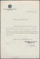 1929 Magyaróvár, az Esterházy-uradalom igazolása az uradalmon végzett önkéntes munkáról, német nyelven, fejléces papíron