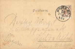 1899 Das Haus der Secession. Kunstannstalt v. A. Berger, Wien. Signatures of the Wiener Secession: E...