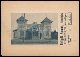 cca 1900 Bp. VI. Városliget, műtermi portré Helfgott Sámuel műterméből, hátoldalon a műterem képével...