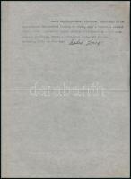 1945 Márai Sándor (1900-1989)  író saját kezű aláírása Mikó utcai házának, amely Budapest ostromakor...