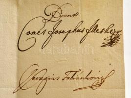 1750 A Helytartótanács utasítása az újvidéki tanácsnak. gróf Illésházy József országbíró. Fábiánkovi...