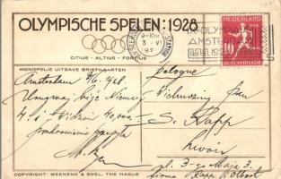 1928 Amsterdam, Olympische Spelen. Olympisch Stadion, Achterzijde Marathontribune met Marathontoren ...