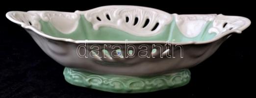 Oscar Schlegelmilch kosár és áttört tál, kézzel festett (utólag), jelzett, hibátlan, d: 20,5 cm, 35×...