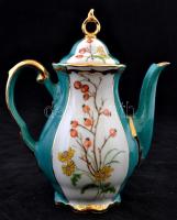 Bavaria mokkás készlet, kézzel festett(utólag), jelzett, egyik csészealjon csorbával