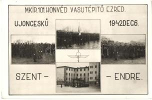 1942 Szentendre, M. Kir. 101. Honvéd Vasútépítő Ezred Újonceskü / WWII Hungarian military, oath of the Railroad Construction Regiment