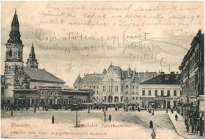 1901 Kecskemét, Piac tér, Schwarcz Soma, Pollák Lajos, Bóka Zsigmond üzlete, Gyógyszertár. Schwarcz Soma saját kiadása (fl)