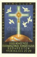 1938 Budapest XXXIV. Nemzetközi Eucharisztikus Kongresszus - 3 db képeslap / 34th International Euch...