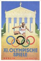 1936 Berlin XI. Olympische Spiele / Summer Olympics in Berlin advertisement card, So. Stpl s: Schroffner (EB)