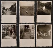 cca 1930-1940 Régi családi utazások képei: Budapest (budai Vár), Nagybánya, síelések, strandolás, Ha...