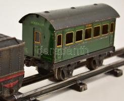 Märklin vonat, vagon, mozdony, szenes kocsival 2 db sínnel, Jó állapotban / Märklin vintage locomoti...