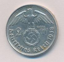 Német Harmadik Birodalom 1938B 2M Ag "Hindenburg" T:2 
German Third Reich 1938B 2 Mark Ag...