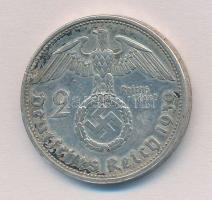 Német Harmadik Birodalom 1939A 2M Ag "Hindenburg" T:2-  ph., patina
German Third Reich 19...