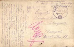 1918 Harctéri emlék. "A felvétel nem jó mert nevettem!" / WWI K.u.k. military, cavalryman ...