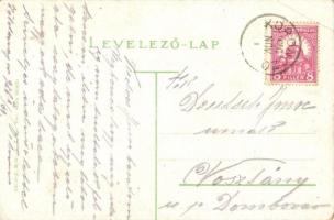 1926 Győr, vasútállomás gőzmozdonnyal / Bahnhof / railway station (EB)