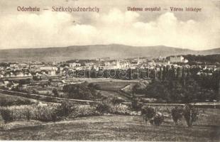 Székelyudvarhely, Odorheiu Secuiesc; látkép - 2 db régi képeslap / general view - 2 pre-1945 postcard