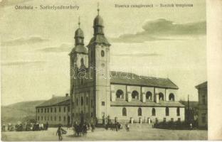 Székelyudvarhely, Odorheiu Secuiesc; Vármegyeház, Barátok temploma - 2 db régi képeslap / county hal...