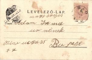 1899 Kiscell (Celldömölk), Kálvária, Takarékpénztár. Kiadja Gayer Gyula. Art Nouveau, floral, litho ...