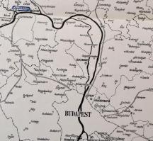 1938 Észak-Magyarország térképe, az északi határa a a megállapított katonai demarkációs vonal, hajto...