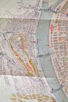 1913 Budapest székesfőváros térképe, utcajegyzékkel, villamos vonalak irányjelzésével, kiadja: Magya...