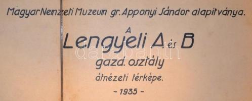 1935 A lengyeli a és B gazd. osztály átnézeti térképe, Magyar Nemzeti Múzeum gr. Apponyi Sándor alap...