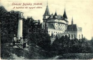 Bajmóc, Bojnice; Gróf Pálffy kastély nyugati oldala. W. L. (?) 582. Kiadja Gubits B. / castle (EK)