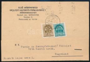 1941 Első Máramarosi Hajlított Bútor és Faárugyár Rt. Máraramossziget fejléces levelezőlap