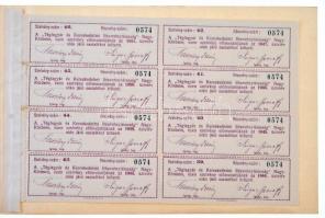 Nagykőrös 1906. "A Téglagyár és Kereskedelmi Részvénytársaság" névre szóló részvénye 100K-...