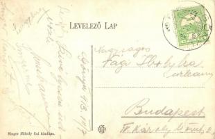 1913 Gönyű, Római katolikus templom és plébánia, hajóállomás, vízi hajómalom. Singer Mihály fiai kia...