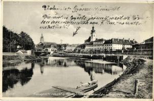 Győr, Frigyláda, Rába part, Kamelita- és nagytemplom - 2 db régi képeslap / - 2 pre-1945 postcards