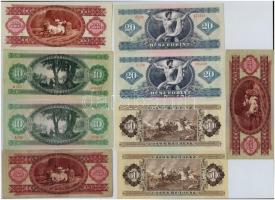 9db-os vegyes magyar forint bankjegy tétel, közte 1949. 100Ft T:I-III