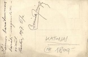 1917 Osztrák-magyar tizedes, kitüntetésekkel, rohamsisakban, műtermi fotó / WWI Austro-Hungarian K.u...