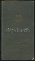1938 Bp., Magyar Királyság által kiadott fényképes útlevél, sok pecséttel