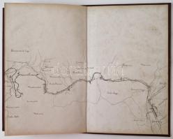 cca 1880 Első erdélyi vasút. A Piski-Petrozsényi szárnyvonal helyszínrajza. Nagyméretű, kihajtható t...