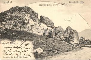 1903 Rajecfürdő, Rajecké Teplice; Lebegő kő, Jassniger W.P. kiadása / Schwebender Felsen (Rb)