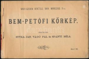 Nagy-Szeben bevétele 1849. Márczius 11-én. Bem-Petőfi körkép. Festette: Styka Jan, Vágó Pál és Spány...