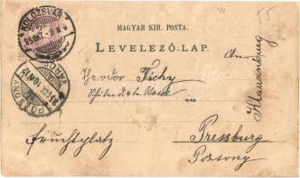 1895 (Vorläufer!!!) Kolozsvár, Cluj; Fő téri római katolikus templom, Tanácsház, papírkereskedés és ...