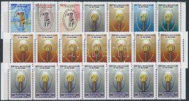 2000 Ezer éves a magyar állam 3 db levélzáró csík, különböző színek (21 db bélyeg)