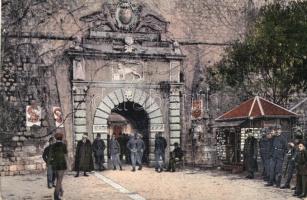 Kotor, Cattaro; Glavna vrata / Haupttor / main castle gate with soldiers (EK)