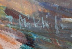 B. Mikli Ferenc (1921-2013): Révész. Akril, farost, jelzett, üvegezett keretben, 60×80 cm