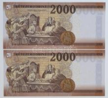 2016. 2000Ft (2x) sorszámkövetők T:I