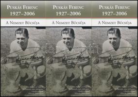 2006 Puskás Ferenc (1927-2006) A Nemzet Búcsúja - 3 db sorszámkövető meghívó / emléklap