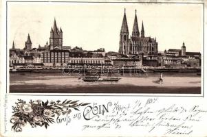 1893 (Vorläufer!) Köln, Cologne, Cöln; Wilh. Schütz floral, litho