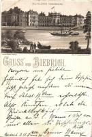 1896 (Vorläufer!) Biebrich, Schloss / castle. Louis Glaser litho (EB)