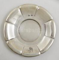 6 db ezüst tálka monogrammal. Jelzett, 800-as ezüst. Összesen 475g d:11 cm / 6 silver trays