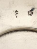 6 db ezüst tálka monogrammal. Jelzett, 800-as ezüst. Összesen 475g d:11 cm / 6 silver trays