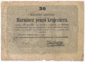 1849. 30kr Kossuth bankó csillagos sorozatszámmal T:III-,IV Adamo G103A