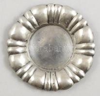 Ezüst tálka, pocolt széllel. Jelzett, 800-as ezüst. Összesen 51g d:11,5 cm / silver tray.