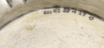 Ezüst tálka, pocolt széllel. Jelzett, 800-as ezüst. Összesen 51g d:11,5 cm / silver tray