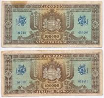 1945. 100.000P (2x) eltérő színárnyalatok T:III